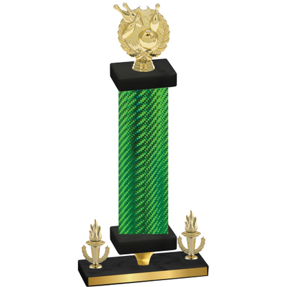 Premium Single Green Carbon Fiber Victory Bowling Trophy