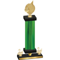 Premium Single Green Carbon Fiber Second Place Volleyball Trophy