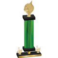 Premium Single Green Carbon Fiber Third Place Volleyball Trophy
