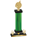 Premium Single Green Carbon Fiber Fourth Place Volleyball Trophy
