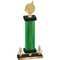 Premium Single Green Carbon Fiber Victory Volleyball Trophy