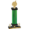 Premium Single Green Carbon Fiber Year Volleyball Trophy