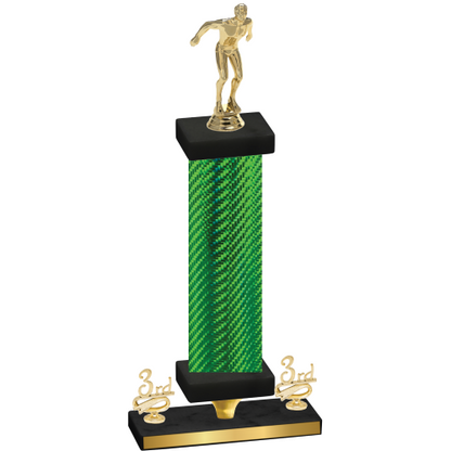 Premium Single Green Carbon Fiber Third Place Swimming Trophy