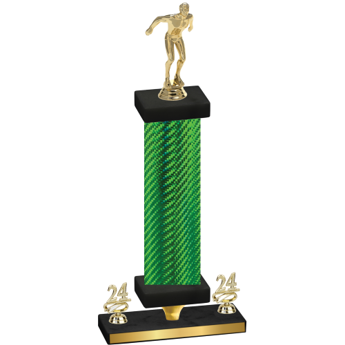 Premium Single Green Carbon Fiber Year Swimming Trophy