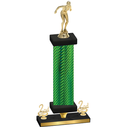 Premium Single Green Carbon Fiber Second Place Tennis Trophy