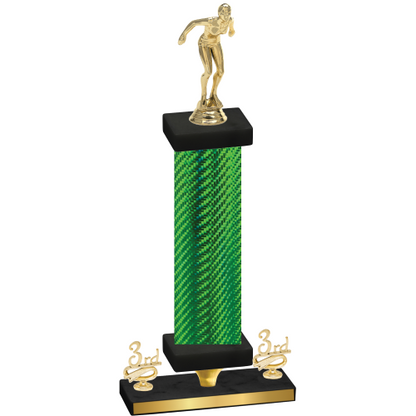 Premium Single Green Carbon Fiber Third Place Tennis Trophy