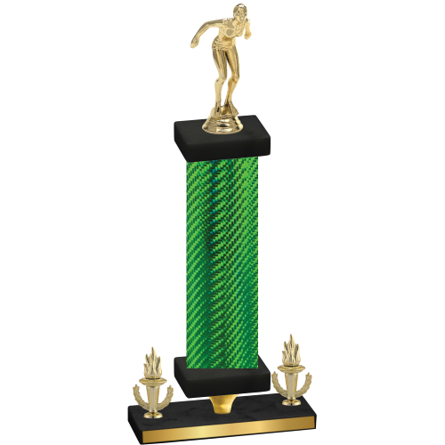 Premium Single Green Carbon Fiber Victory Tennis Trophy
