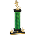 Premium Single Green Carbon Fiber First Place Football Trophy