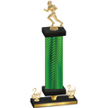 Premium Single Green Carbon Fiber Second Place Football Trophy