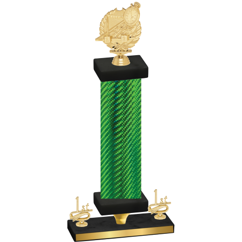 Premium Single Green Carbon Fiber First Place Swimming Trophy