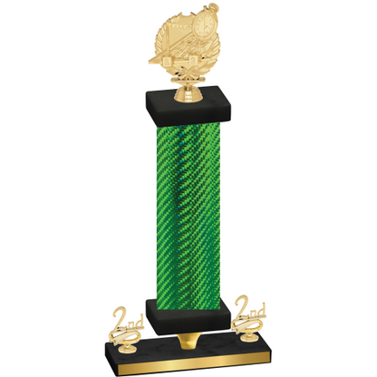 Premium Single Green Carbon Fiber Second Place Swimming Trophy