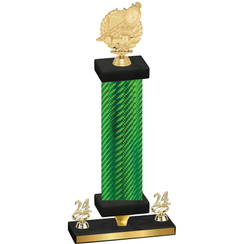 Premium Single Green Carbon Fiber Year Swimming Trophy