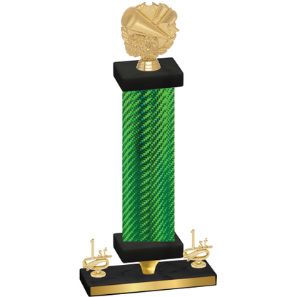 Premium Single Green Carbon Fiber First Place Cheerleading Trophy