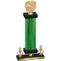 Premium Single Green Carbon Fiber Victory Cheerleading Trophy