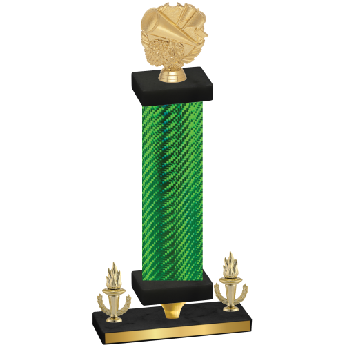 Premium Single Green Carbon Fiber Victory Cheerleading Trophy