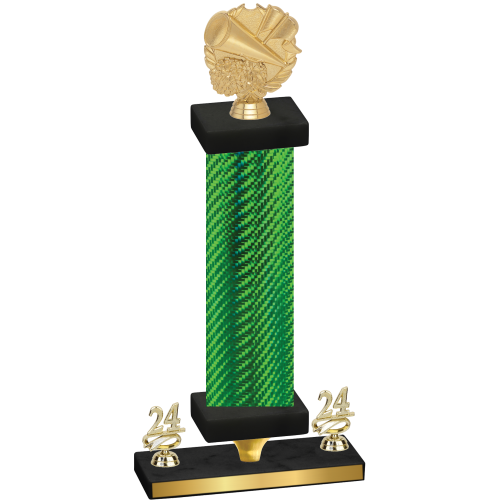 Premium Single Green Carbon Fiber Year Cheerleading Trophy