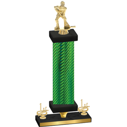 Premium Single Green Carbon Fiber First Place Hockey Trophy