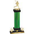 Premium Single Green Carbon Fiber Fourth Place Lacrosse Trophy