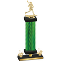 Premium Single Green Carbon Fiber First Place Lacrosse Trophy