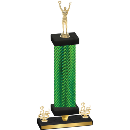 Premium Single Green Carbon Fiber Third Place Victory Trophy