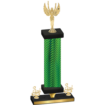 Premium Single Green Carbon Fiber Third Place Victory Trophy