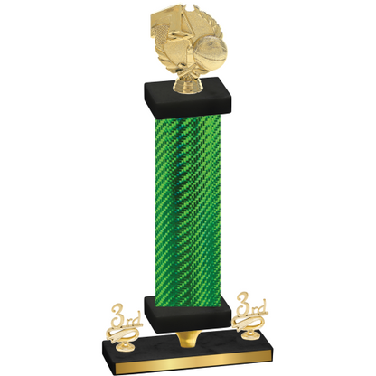 Premium Single Green Carbon Fiber Third Place Basketball Trophy