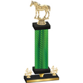 Premium Single Green Carbon Fiber Fourth Place Horses Trophy