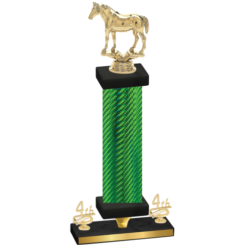 Premium Single Green Carbon Fiber Fourth Place Horses Trophy
