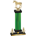 Premium Single Green Carbon Fiber Victory Horses Trophy