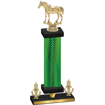 Premium Single Green Carbon Fiber Victory Horses Trophy