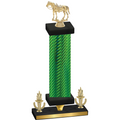 Premium Single Green Carbon Fiber Victory Horses Trophy