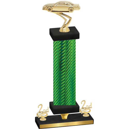 Premium Single Green Carbon Fiber Second Place Cars Trophy