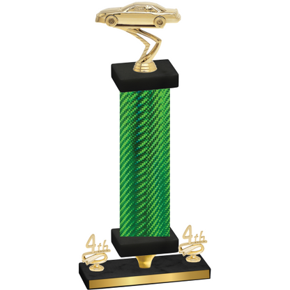 Premium Single Green Carbon Fiber Fourth Place Cars Trophy