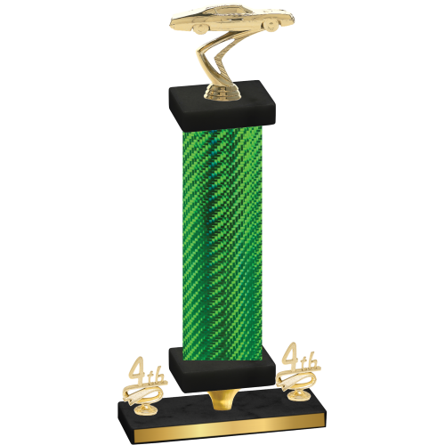 Premium Single Green Carbon Fiber Fourth Place Cars Trophy