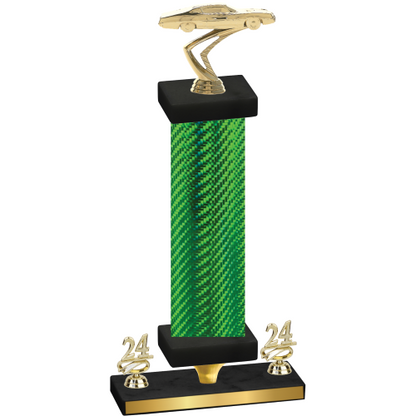 Premium Single Green Carbon Fiber Year Cars Trophy