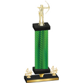Premium Single Green Carbon Fiber Fourth Place Archery Trophy