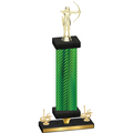 Premium Single Green Carbon Fiber First Place Archery Trophy