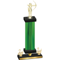 Premium Single Green Carbon Fiber Second Place Archery Trophy