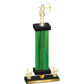 Premium Single Green Carbon Fiber Third Place Archery Trophy