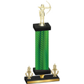 Premium Single Green Carbon Fiber Victory Archery Trophy