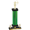 Premium Single Green Carbon Fiber Year Archery Trophy