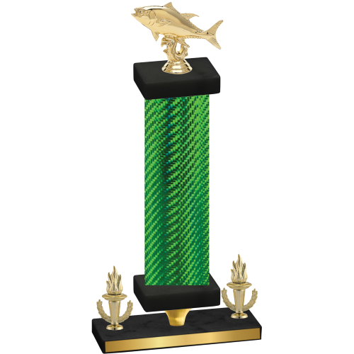 Premium Single Green Carbon Fiber Victory Fishing Trophy