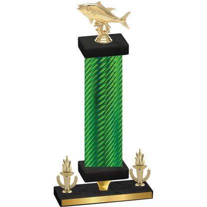 Premium Single Green Carbon Fiber Victory Fishing Trophy