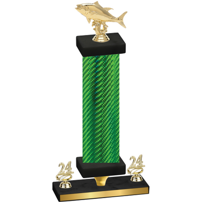 Premium Single Green Carbon Fiber Year Fishing Trophy