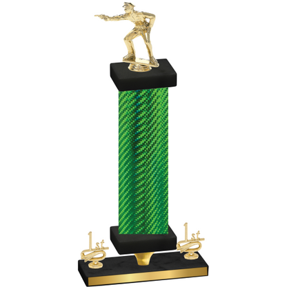 Premium Single Green Carbon Fiber First Place Shooter Trophy