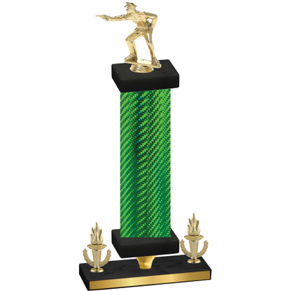 Premium Single Green Carbon Fiber Victory Shooter Trophy