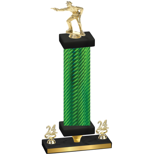 Premium Single Green Carbon Fiber Year Shooter Trophy