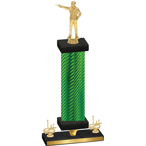Premium Single Green Carbon Fiber First Place Shooter Trophy