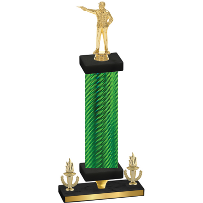 Premium Single Green Carbon Fiber Victory Shooter Trophy