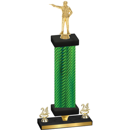 Premium Single Green Carbon Fiber Year Shooter Trophy